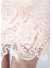 One Shoulder Floral Lace Short Bridesmaid Dress